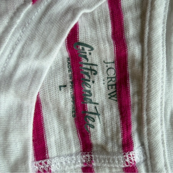 Five J Crew Girlfriend Tees in solid and stripes size large - Picture 6 of 8